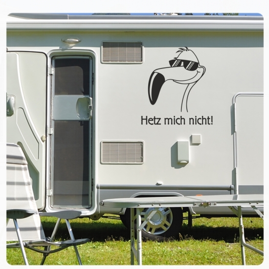 Wohnmobil Aufkleber Flamingo Hetz mich nicht! Cool WoMo Caravan Aufkleber Sticker WoMo129